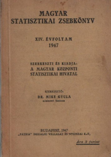 Magyar statisztikai zsebknyv XIV. vfolyam 1947