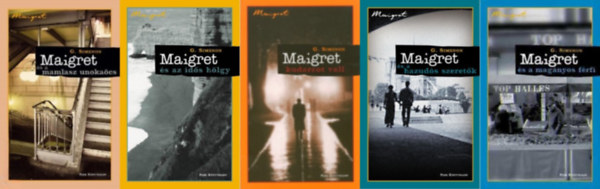 5 db krimi a Maigret sorozatb�l: Maigret �s az id�s h�lgy + Maigret �s a hazud�s szeret�k + Maigret �s a mag�nyos f�rfi + Maigret kudarcot vall +  Maigret �s a mamlasz unoka�cs