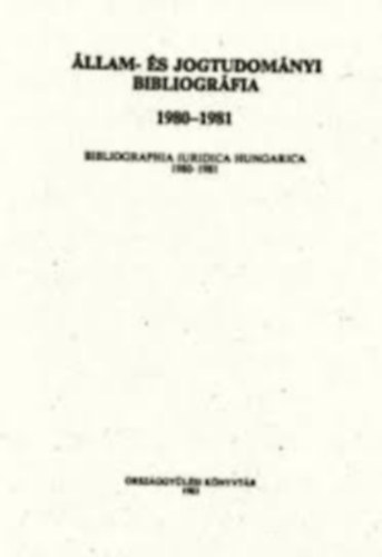 llam- s jogtudomnyi bibliogrfia 1980-1981