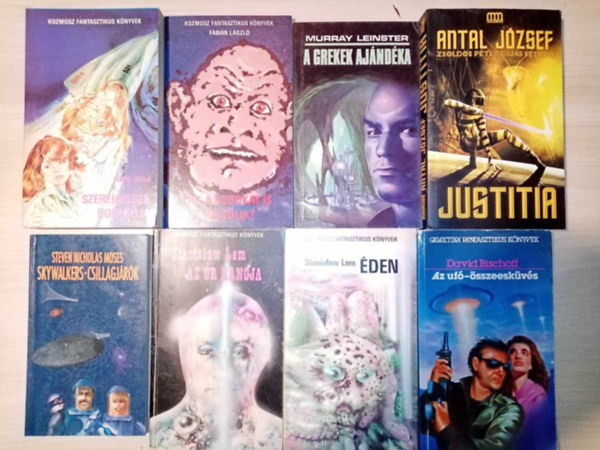 (8 db) Sci-Fi knyvcsomag: Az uf-sszeeskvs / den / Az r hangja / Skywalkers - csillagjrk / Justitia / A grekek ajndka / Itt a bobkat is meglik? / Szerelmesek bolygja