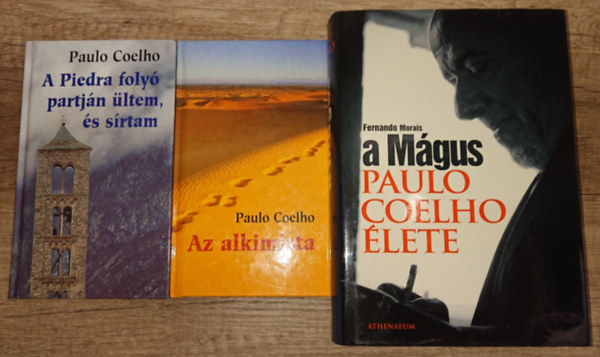 2 k�nyv Paulo Coelhot�l �s egy az �let�r�l: A Piedra foly� partj�n �ltem, �s s�rtam, Az alkimista + F. Morais: A m�gis - Paulo Coelho �lete