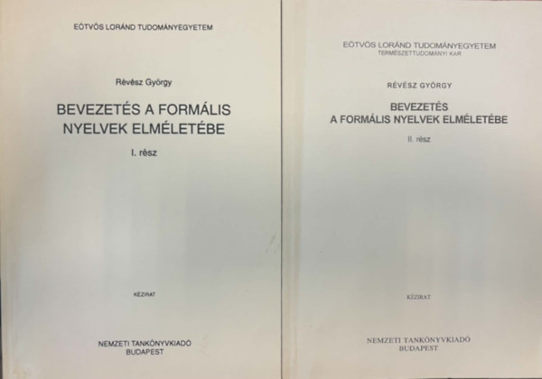 Bevezet�s a form�lis nyelvek elm�let�be I-II.