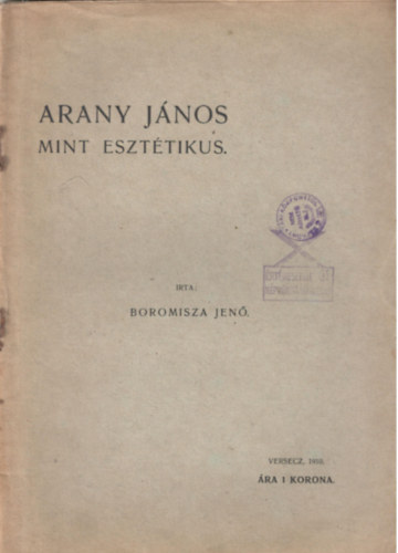 Arany J�nos mint eszt�tikus