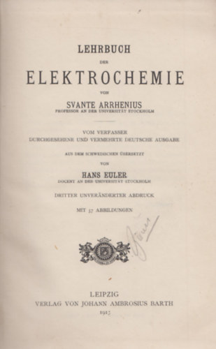 Lehrbuch der Elektrochemie