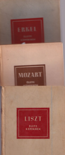 3 db mvszeti, zenei letrajz : Liszt lete kpekben + Mozart lete kpekben + Erkel lete kpekben