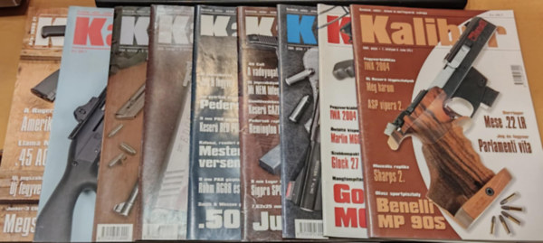 Kalmr Zoltn - 9 db Kaliber (nvdelmi, vadsz-, katonai s sportfegyverek szaklapja), szrvnyszmok (Lapszmok a termklapon)(Direx Media Kft.)