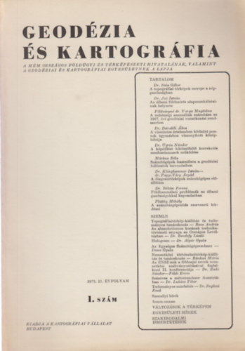 Dr. Jo Istvn  (szerk.) - Geodzia s Kartogrfia 1973/1. szm