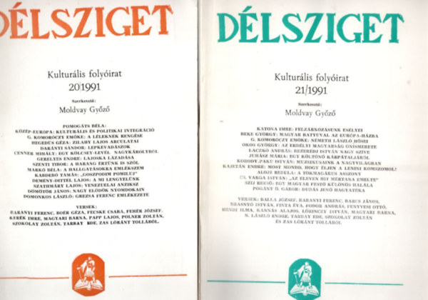 2 db Dlsziget - Kulturlis folyirat 20/1991 - 21/1991