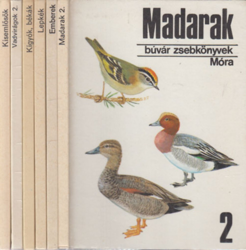6 db. Bvr zsebknyvek (Madarak 2. + Emberek + Lepkk + Kgyk, bkk + Vadvirgok 2. + Kisemlsk)