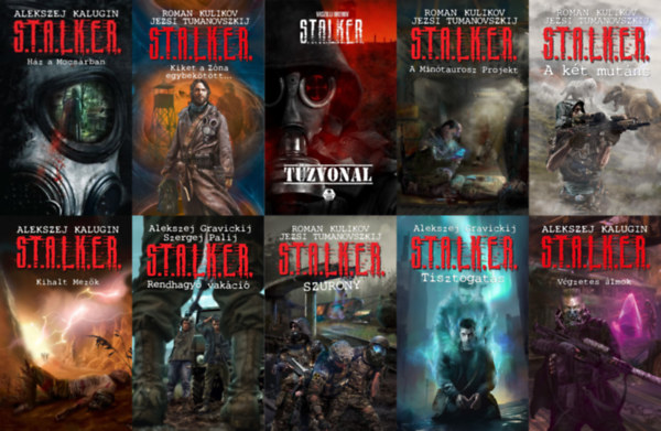 10 db S.T.A.L.K.E.R. sci-fi reg�ny: S.T.A.L.K.E.R.: Kiket a Z�na egybek�t�tt... + H�z a Mocs�rban + Kihalt mez�k + T�zvonal + V�gzetes �lmok + Rendhagy� vak�ci� + Szurony + Tisztogat�s + A Min�taurosz Projekt + A k�t mut�ns
