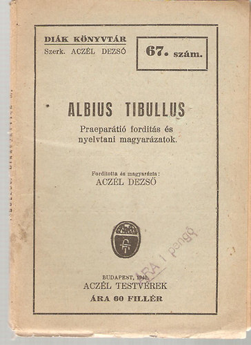 Albius Tibullus - Dik knyvtr 67. szm