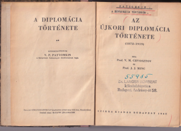 Az �jkori diplom�cia t�rt�nete (1872-1919) - A diplom�cia t�rt�nete 2.