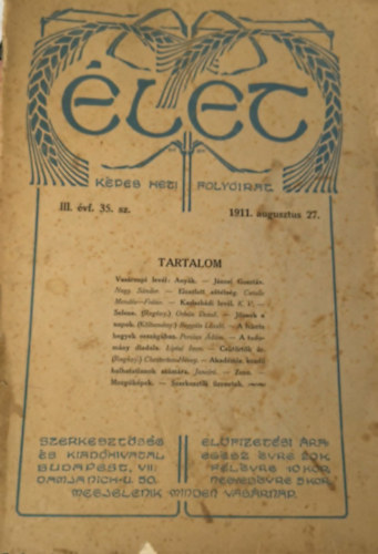 �let - K�pes Heti Foly�irat - III. �vf. 35. sz. (1911. augusztus 27.)