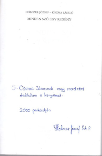 Minden sz egy regny - dediklt