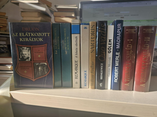 8db regny, 11 ktetben, KNYVMENT AJNLAT: A Thibault csald I-II+ Madrapur+ Glem+ Quo Vadis+ Sartoris+ A diadalv rnykban+ A fekete obeliszk+ Az eltkozott kirlyok I-III.