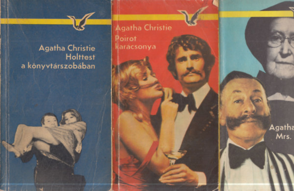 3 db. Agatha Christie: Mrs. McGinty halott + Poirot kar�csonya + Holttest a k�nyvt�rszob�ban