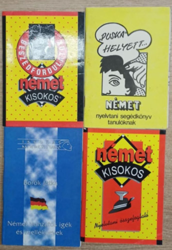 4 db n�met nyelvtanul�s f�zet: N�met kisokos (Besz�dfordulatok) - N�met nyelvtani seg�dk�nyv tanul�knak - N�met kisokos (Nyelvtani �sszefoglal�) - N�met vonzatos ig�k �s mell�knevek
