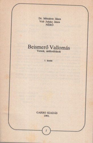 Beismer Valloms - Versek, mvordtsok