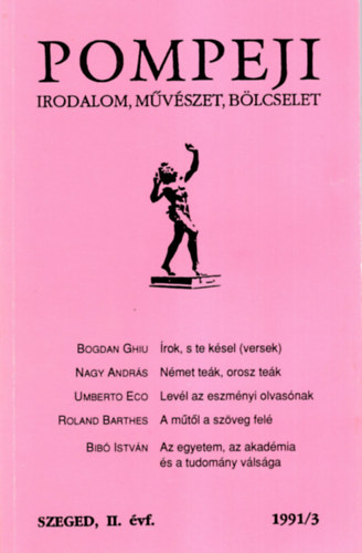 Pompeji - Irodalom, mvszet, blcselet 1991/3 II. vfolyam