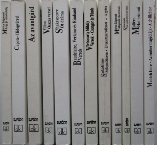 12 db ktelez olvasmny a dikknyvtr sorozatbl (Csongor s Tnde, Vlogatott elbeszlsek, Hat zsnm, A civiliztor,Lgy j mindhallig, t drma, Az avantgrd, stb..)