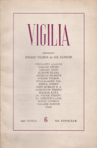 Vigilia 1947 Jnius 6, XII.vfolyam