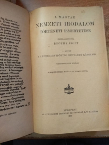 A magyar nemzeti irodalom trtneti ismertetse I-II.