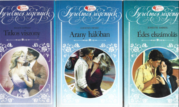 3 db V�r�s R�zsa k�nyv, Helen Conrad: Titkos viszony, Courtney Henke: Arany h�l�ban, Jeanette Darwin: �des elsz�mol�s