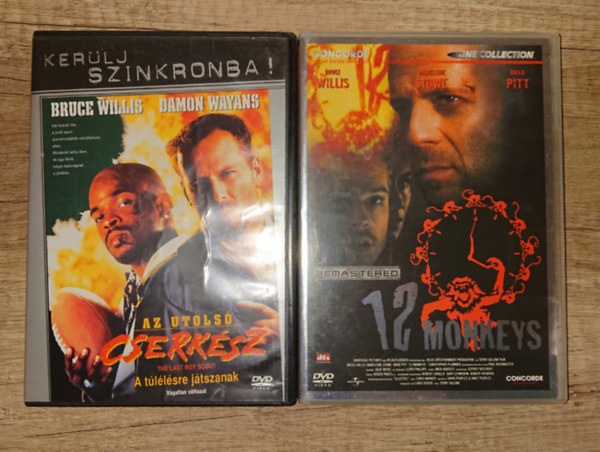 2 klasszikus Bruce Willis f�szerepl�s�vel (DVD): Az utols� cserk�sz, 12 Monkeys (angol)