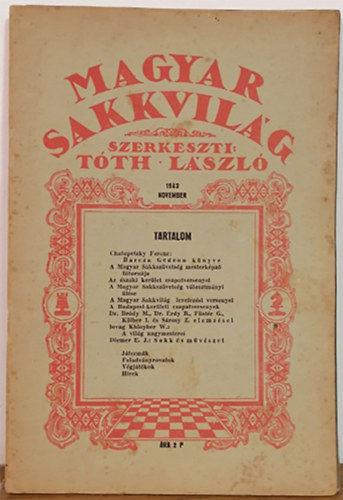 Magyar sakkvilg 1943. november (XXVIII. vf. 11. szm)
