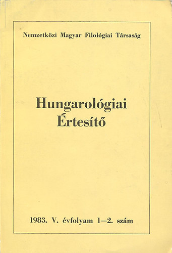 Hungarolgiai rtest 1983. V. vf. 1-2. szm