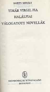 T�m�r Virgil fia-Hal�lfiai-V�logatott novell�k