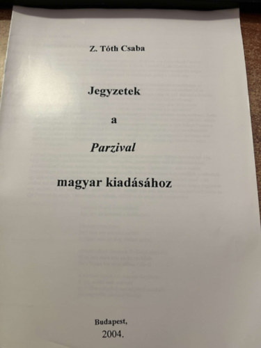 Jegyzetek a Parzival magyar kiadshoz
