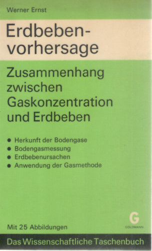 Werner Ernst - Erdbebenvorhersage - Zusammenhang zwischen Gaskonzentration und Erdbeben
