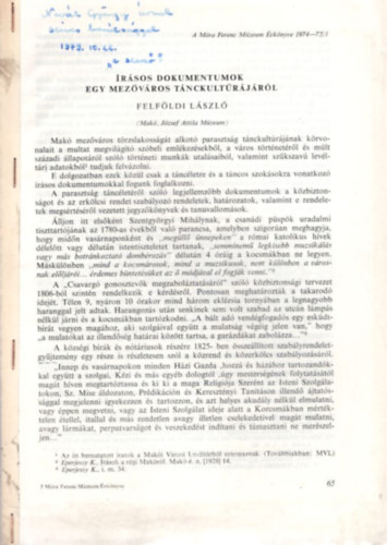 rsos dokumentumok egy mezvros tnckultrjrl - dediklt - Klnlenyomat