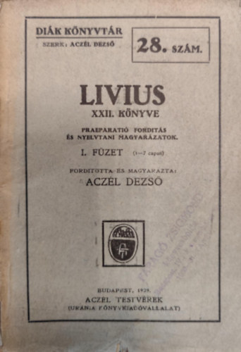 Livius XXII. knyve I-VI. fzet