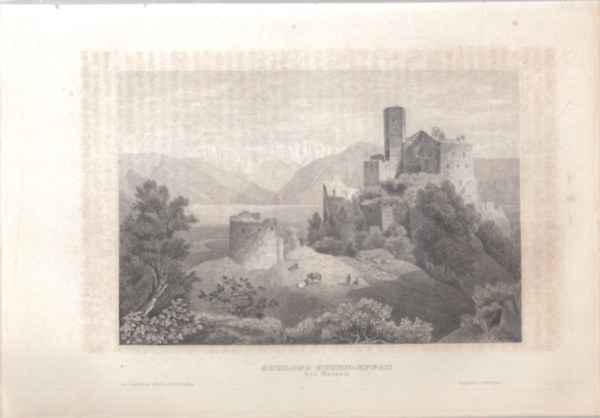 Schloss Hohen-Eppan bei Botzen (Olaszorszg, Eurpa) (16x23,5 cm lapmret eredeti aclmetszet, 1856-bl)