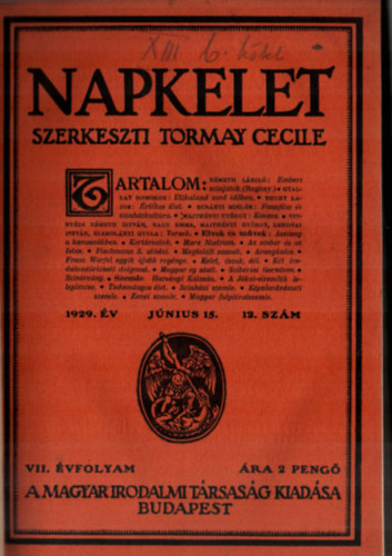 Napkelet 1929 janur-jnius 15. (1. flv.)