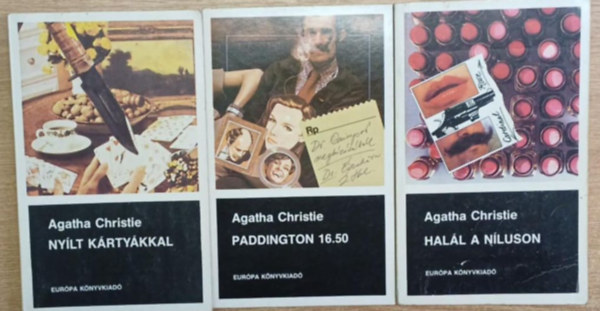 Agatha Christie - 3 db Agatha Christie kötet: Halál a Níluson - Nyílt kártyákkal - Paddington 16.50