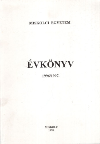 Miskolci Egyetem vknyv 1996/1997