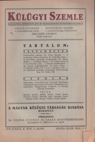 Klgyi Szemle 1933. jlius. X. vfolyam 3. szm