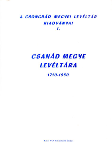 Csand megye levltra 1710-1950