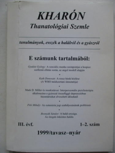 Kharn - Thanatolgiai szemle (III. f. 1999/tavasz-nyr 1-2. szm)
