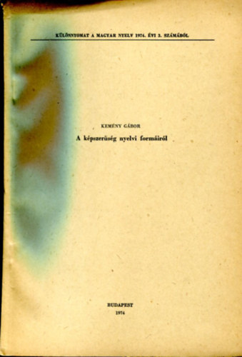 A k�pszer�s�g nyelvi form�ir�l