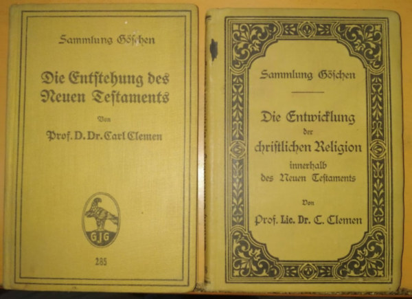 Die Entstehung des Neuen Testaments (285) + Die Entwicklung der christlichen Religion innerhalb des Neuen Testaments (388)(2 ktet) - Sammlung Gschen