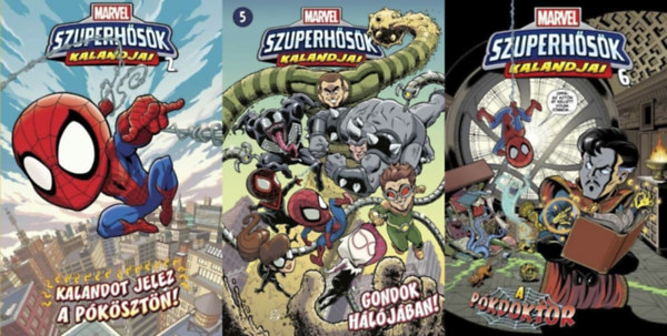 3 db Marvel szuperhsk kalandjai:  Kalandot jelez a pksztn! +  Gondok hljban! + A Pkdoktor!