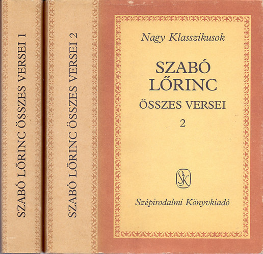 Szab� L�rinc �sszes versei I-II.