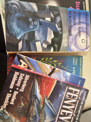 Pierre Barbet, Lem Stanislaw, Gene Wolfe Wizner Vg Balzs, Silverberg-Zelazny-Benford-Haldeman-Sheckley Arthur C. Clarke - 5db-os scifi knyvcsomag: A psziborgok lmai + A vros s a csillagok+ Az r hangja+ A pilta, Hallsziget+ Fnyvek