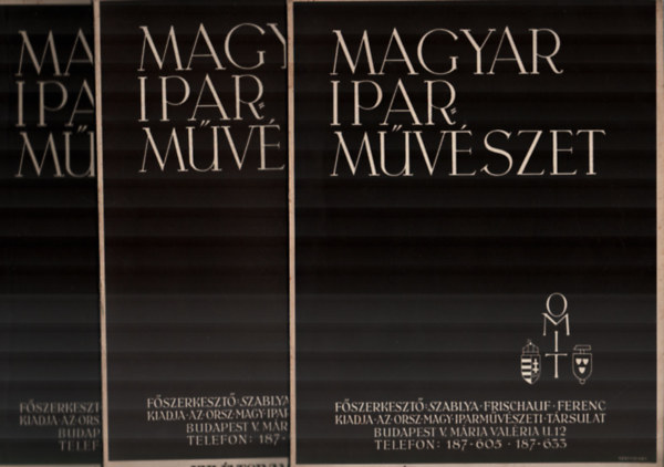 Magyar Ipar Mvszet 1939. teljes vfolyam. - (1, 8, szmok hinyoznak) -10 db.