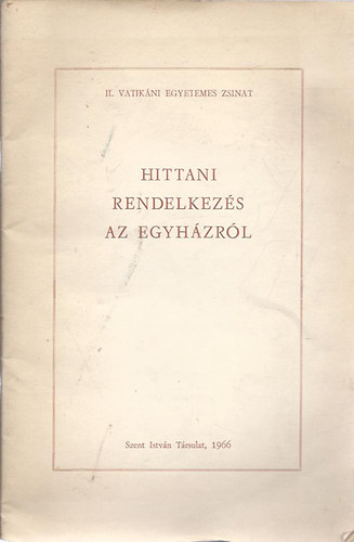 Hittani rendelkezs az egyhzrl