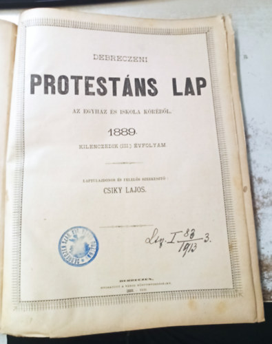 Debreczeni Protestns Lap az Egyhz s Iskola krbl 1889 vfolyam 27-52 szmig (2.flv)